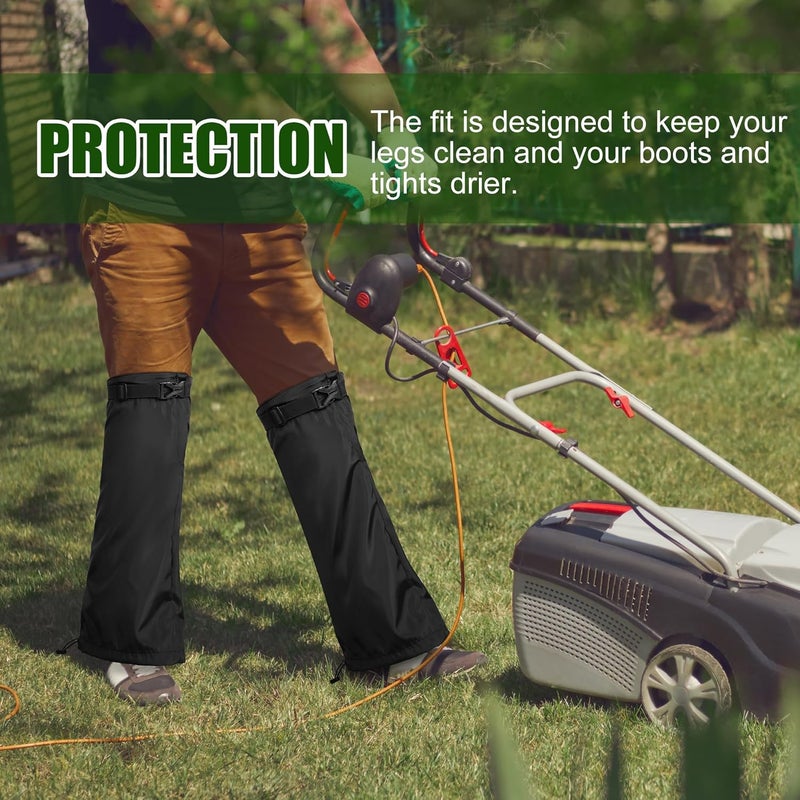 Adnee 2 PCS Lawn Care Leg Gaiters-Weed Eating Leg Protectors-Garden Trimming Leg Chaps-Adjustable Leg Guards for Garden and Farm Working, Black - Image 4